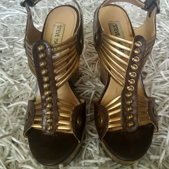 Steve Madden Leather Egyptian Platforms - Picture 1 of 7